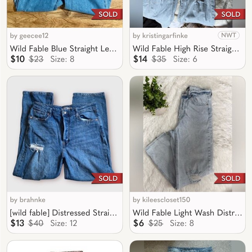 NWT - Wild Fable White Straight Leg Jeans with Distressed Knees! - Picture 6 of 9